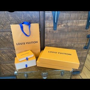 Louis Vuitton boxes, bag and dust bags
